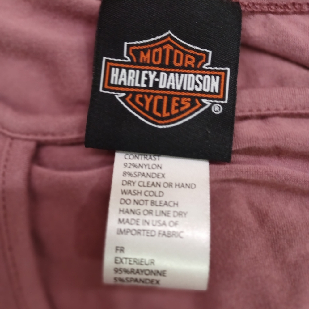 Harley-Davidson Women's Dusty Rose Cold Shoulder Tee - Picture 3 of 7